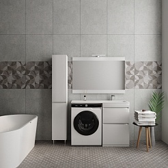 Style Line Мебель для ванной Даллас 115 Люкс R, белая PLUS – фотография-3